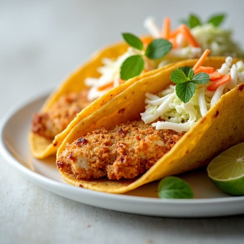 Crispy Chicken Tacos with Fresh Slaw