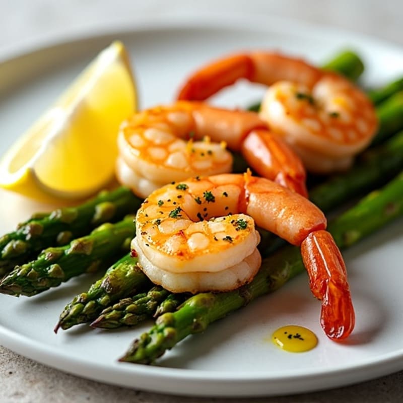Pan-Seared Garlic Shrimp with Roasted Asparagus