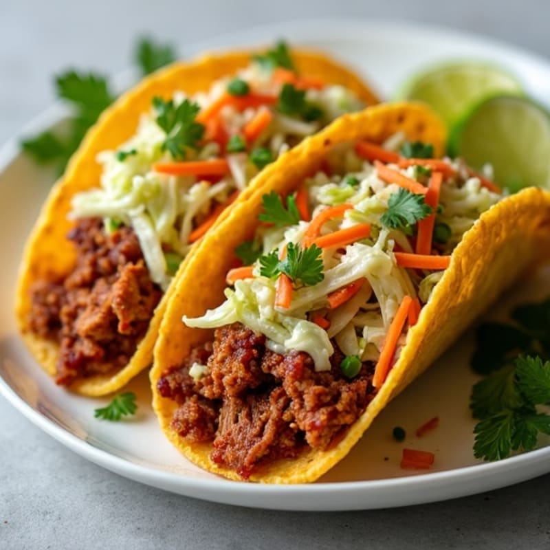 Healthy Crispy Pork Carnitas Tacos with Fresh Slaw