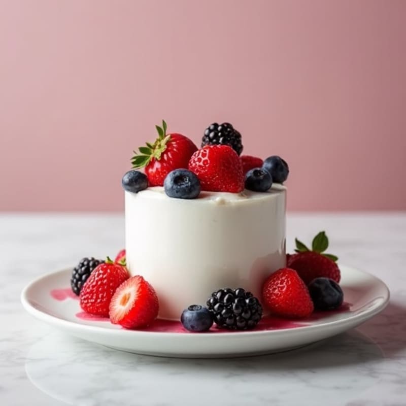 Greek Yogurt Protein Mousse with Mixed Berries