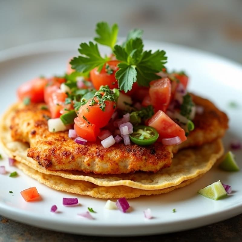 Baked Crispy Chicken Tostadas with Fresh Salsa