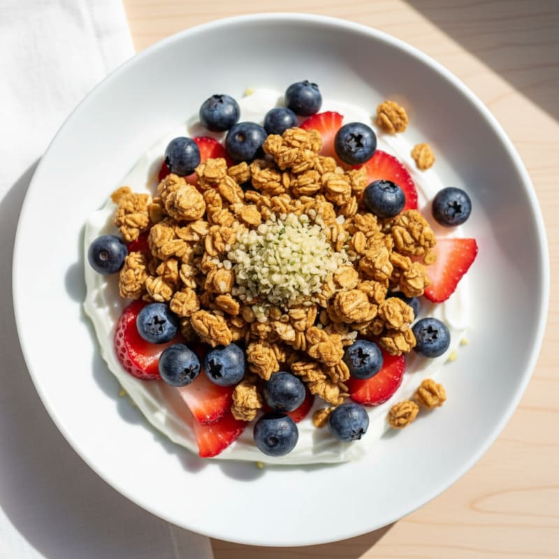 Greek Yogurt Berry Parfait with Protein Granola