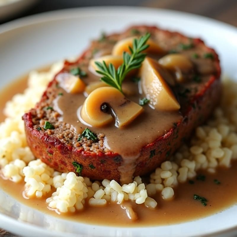Lean Meatloaf with Savory Mushroom Gravy