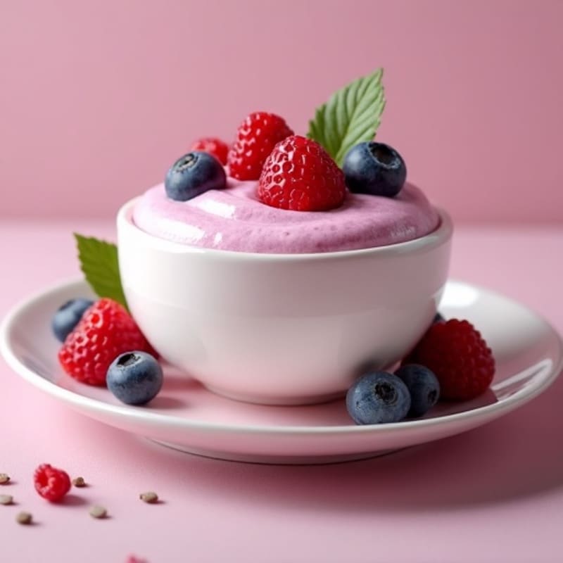 Silky Greek Yogurt Protein Mousse with Mixed Berries