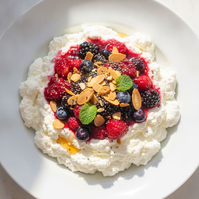 Protein-Packed Greek Yogurt Mousse with Egg White and Berry Compote