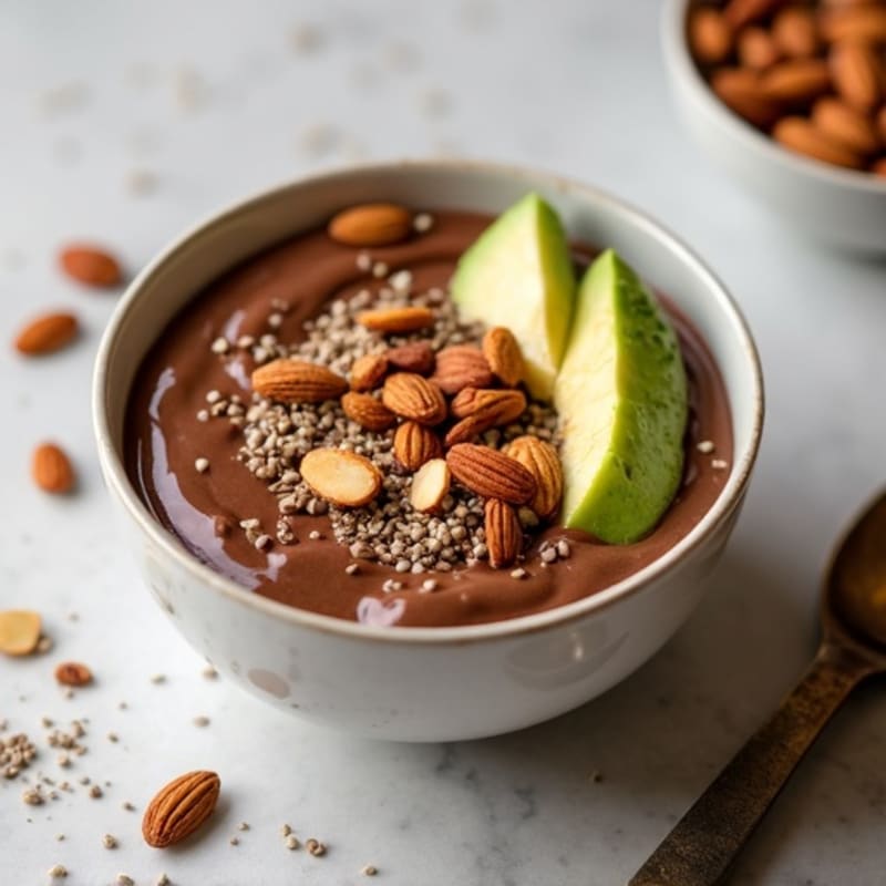 Silky Chocolate Protein Pudding with Toasted Almonds