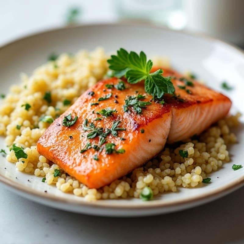 Pan-Seared Garlic Herb Salmon with Quinoa