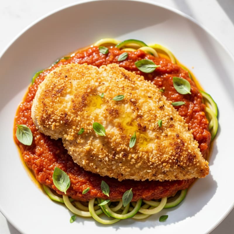 Crispy Parmesan Chicken with Zesty Marinara