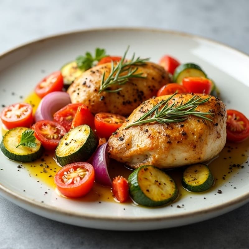 Herb-Roasted Chicken with Mediterranean Vegetables