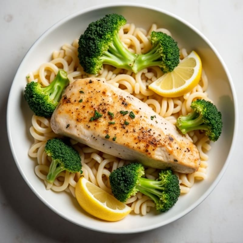 Chicken and Broccoli Pasta with Light Lemon Cream Sauce