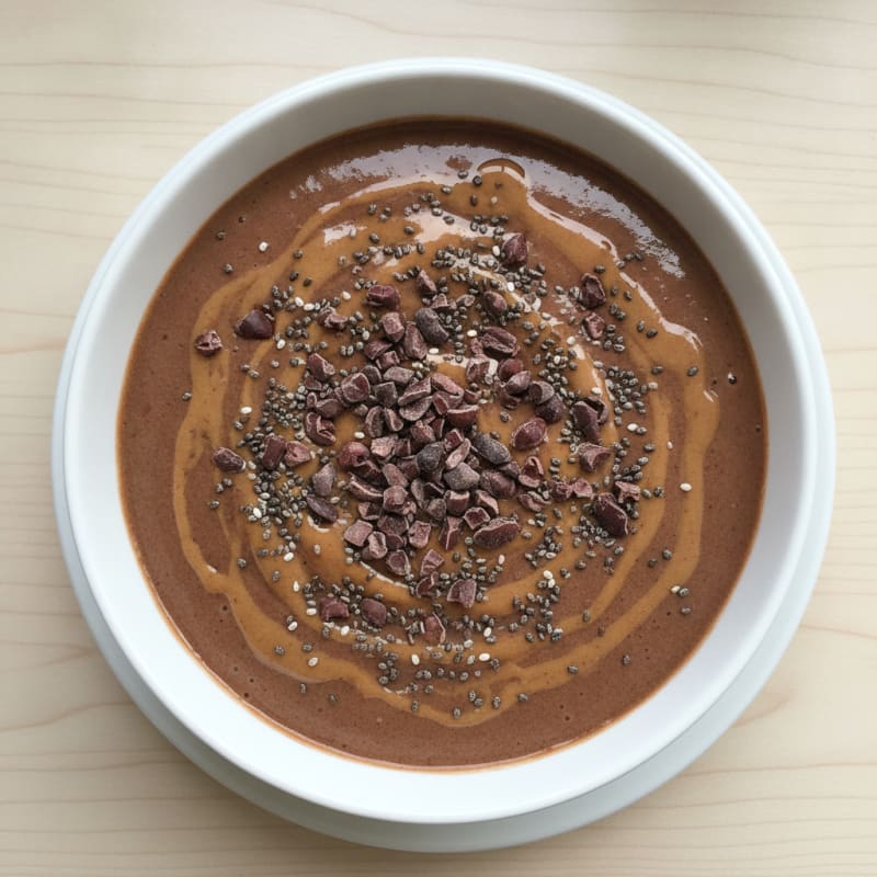 Chocolate Peanut Butter Protein Smoothie Bowl