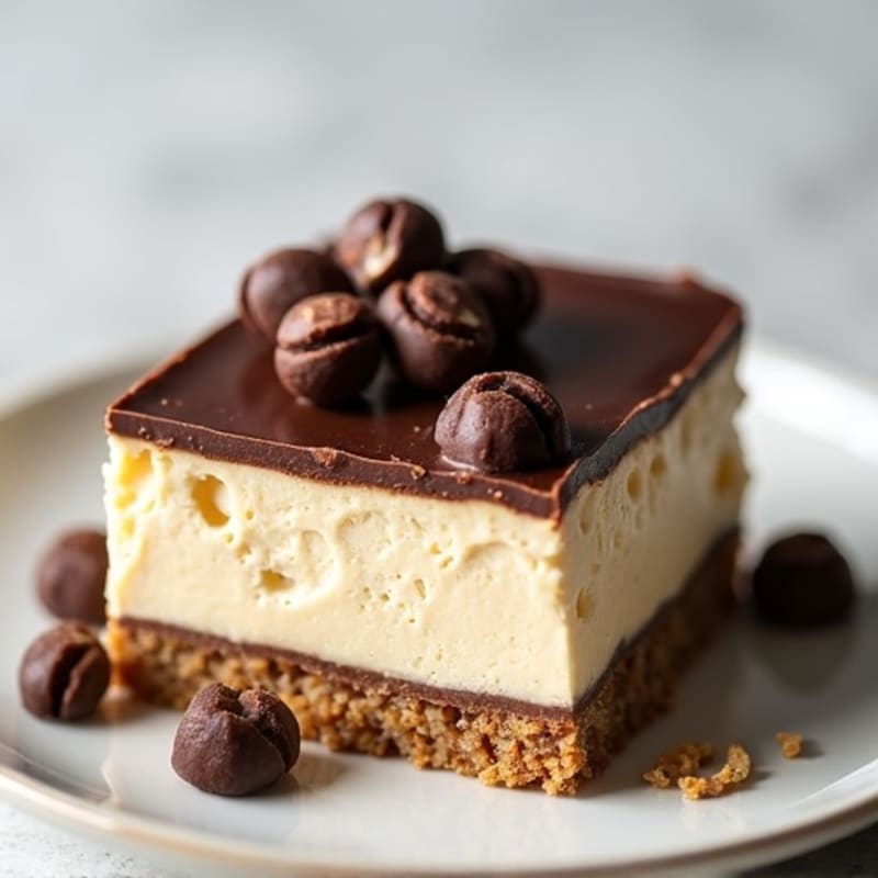 Protein-Rich Dark Chocolate Greek Yogurt Cheesecake Bars
