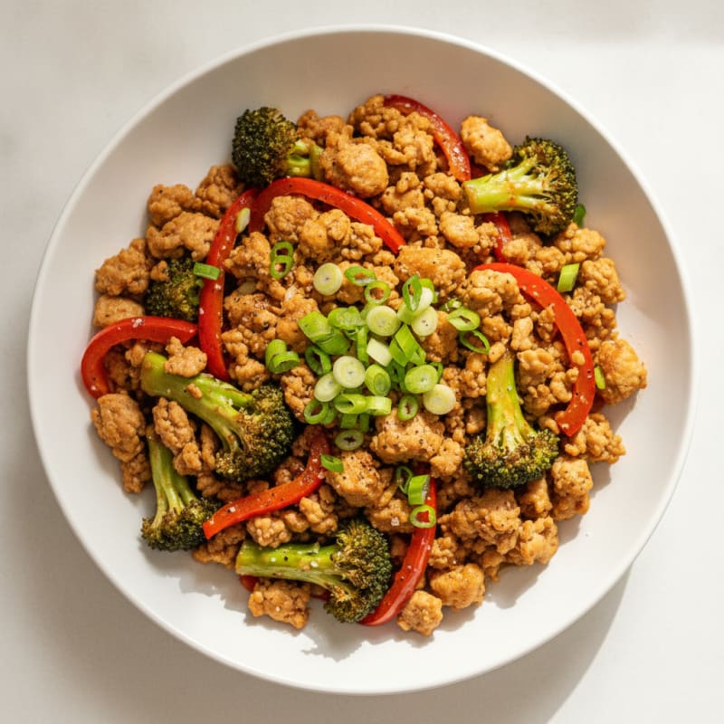 Ground Chicken and Veggie Stir-Fry