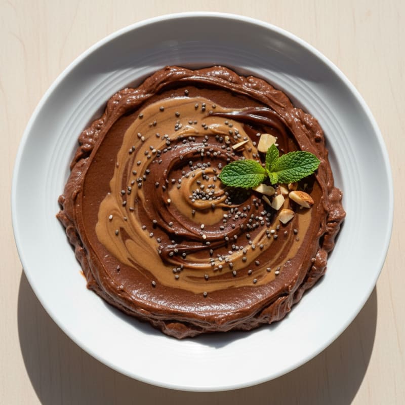 Silky Chocolate Protein Pudding with Almond Butter