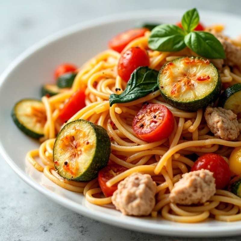 Lean Ground Turkey and Vegetable Whole Wheat Spaghetti