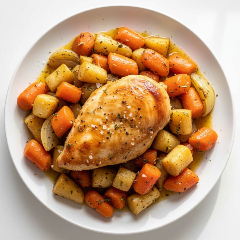 Slow Cooker Herb-Roasted Chicken with Root Vegetables