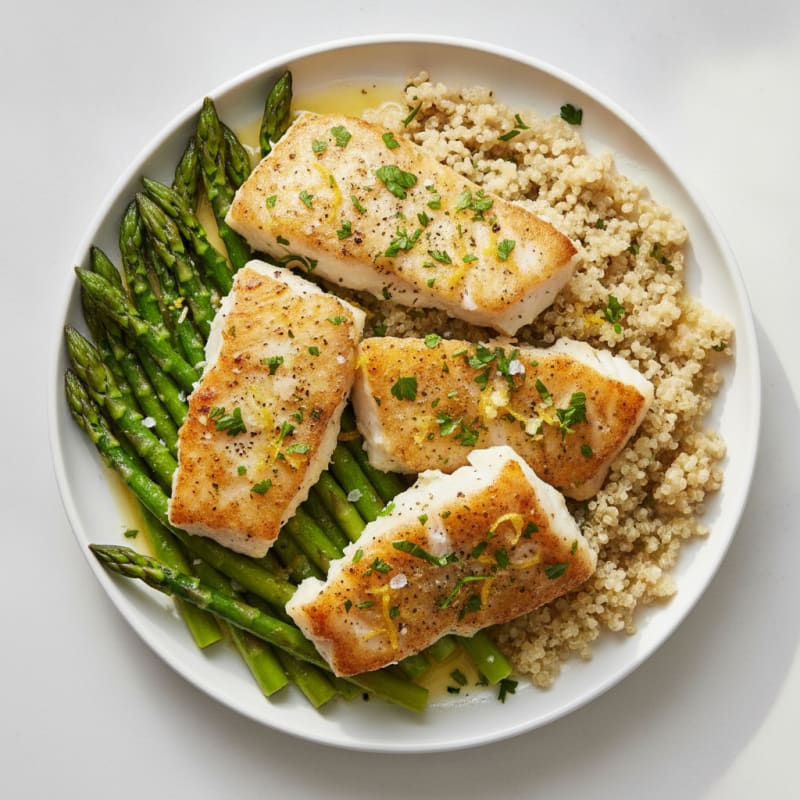 Lemon Herb Baked Cod with Asparagus