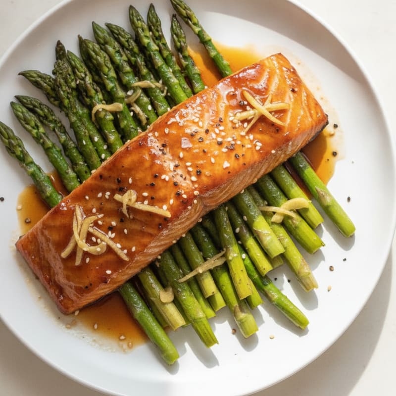 Teriyaki Glazed Salmon with Roasted Asparagus