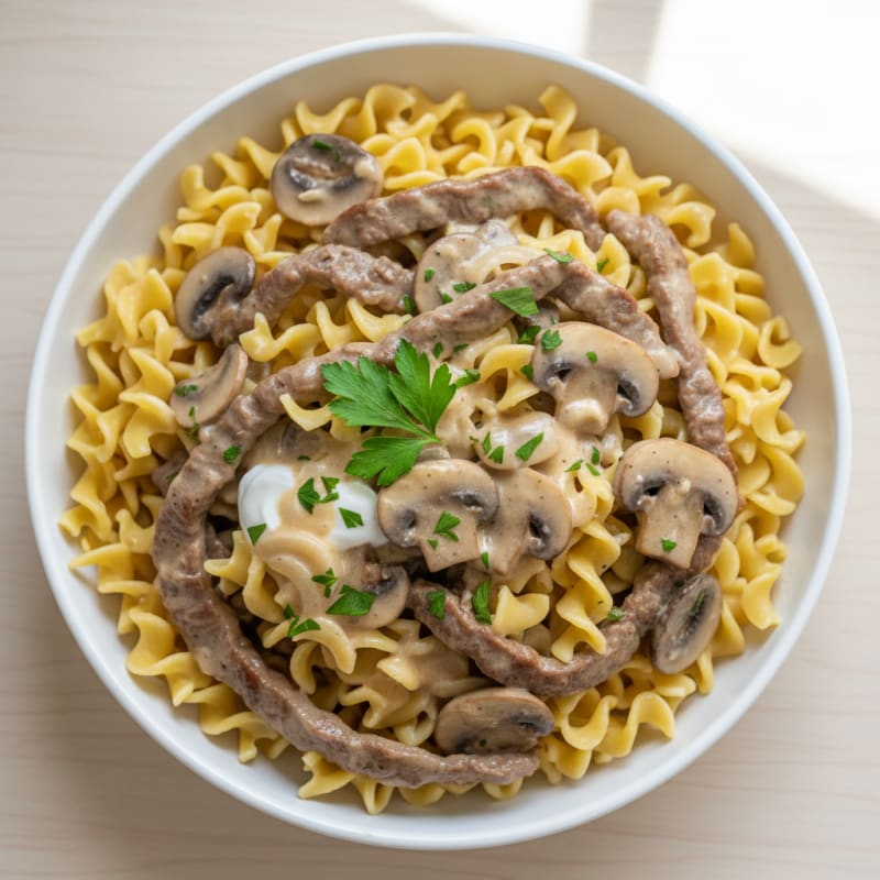 Classic Beef Stroganoff with Egg Noodles