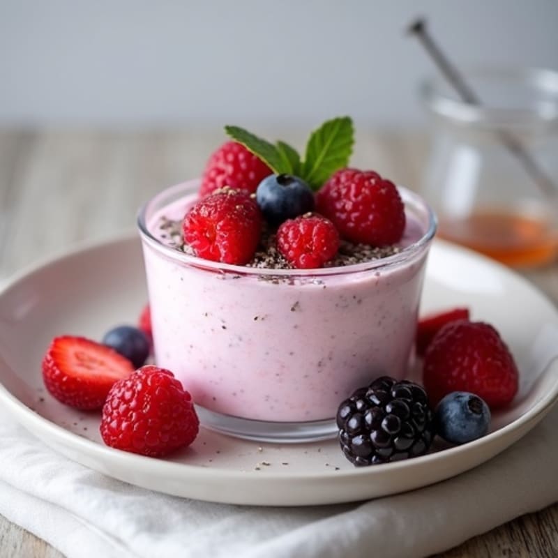 Silky Greek Yogurt Protein Mousse with Mixed Berries