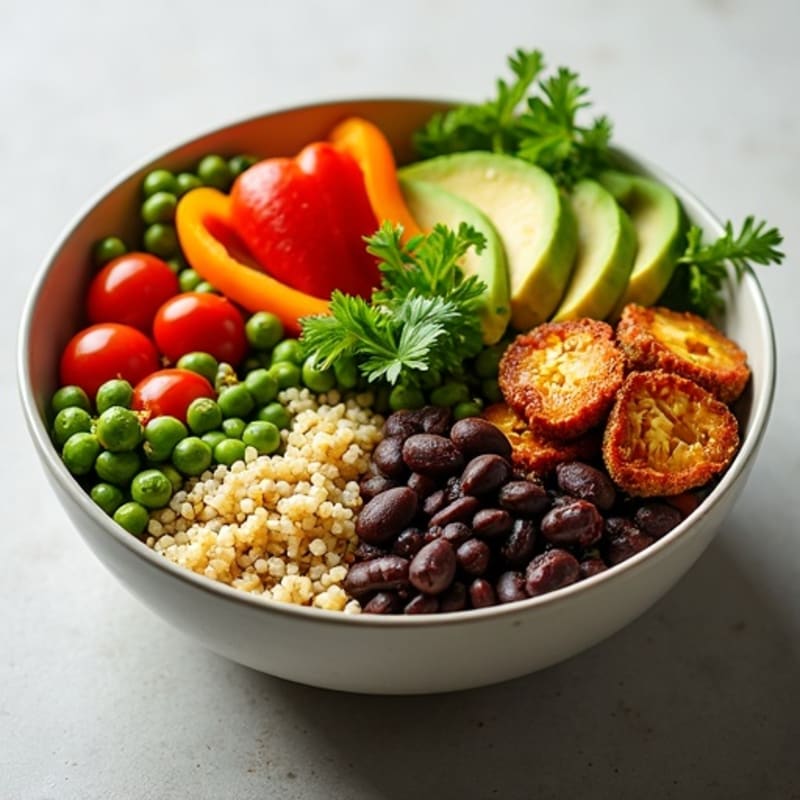 Crispy Black Bean and Avocado Power Bowl with Zesty Lime Dressing