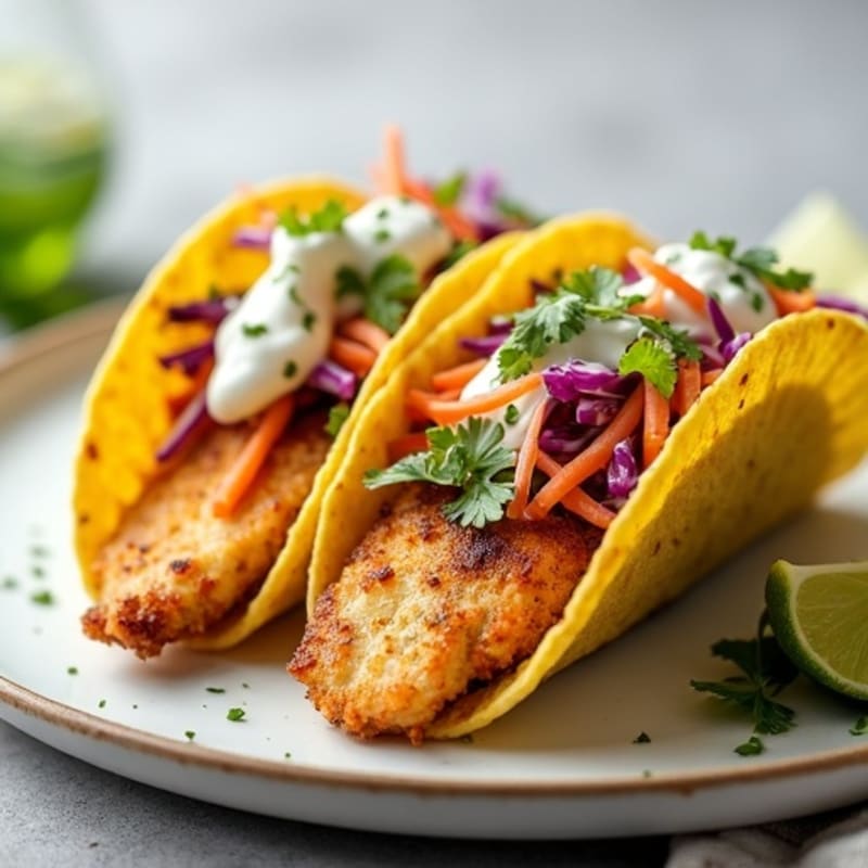 Crispy Baked Fish Tacos with Lime Slaw