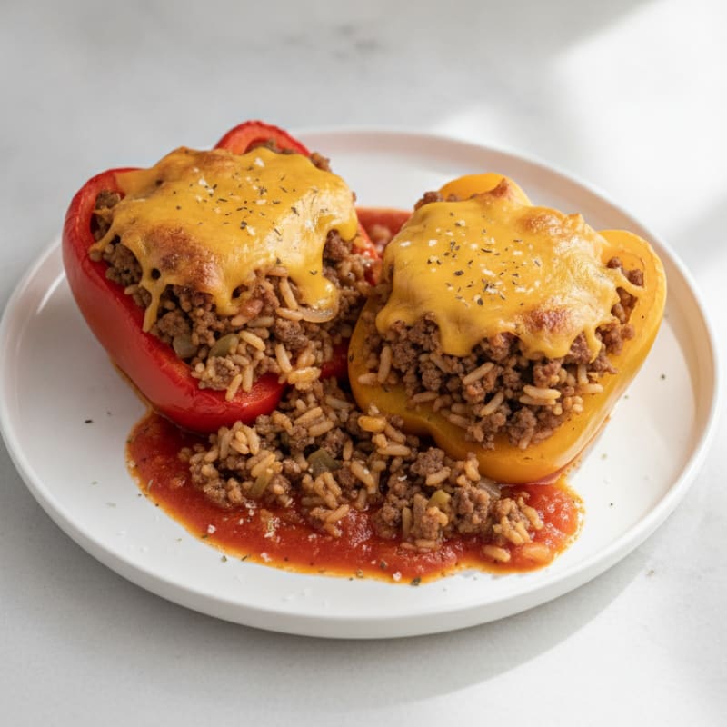 Classic Beef and Rice Stuffed Peppers
