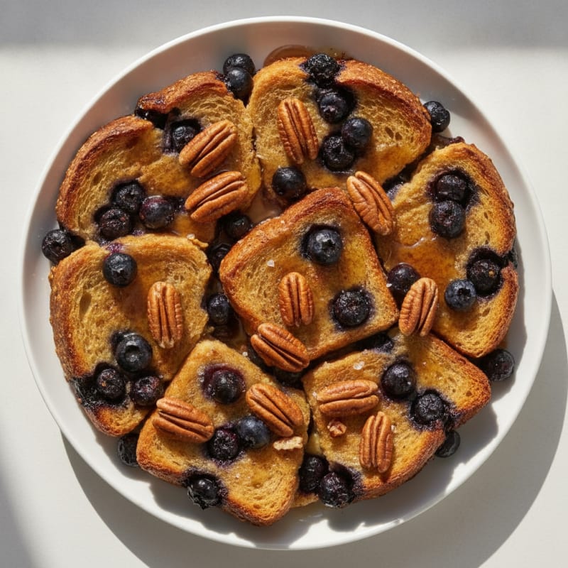 Blueberry Pecan Baked French Toast