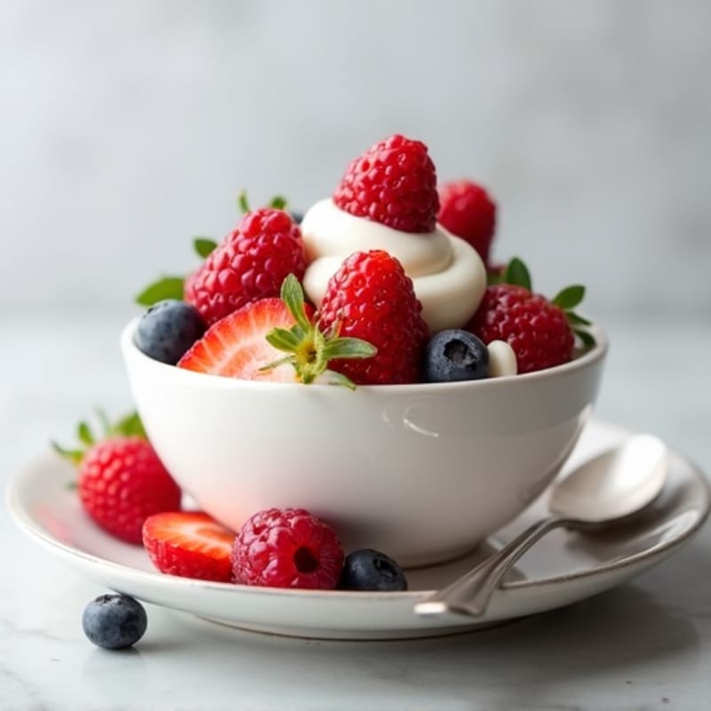 Silky Vanilla Protein Yogurt with Fresh Berries