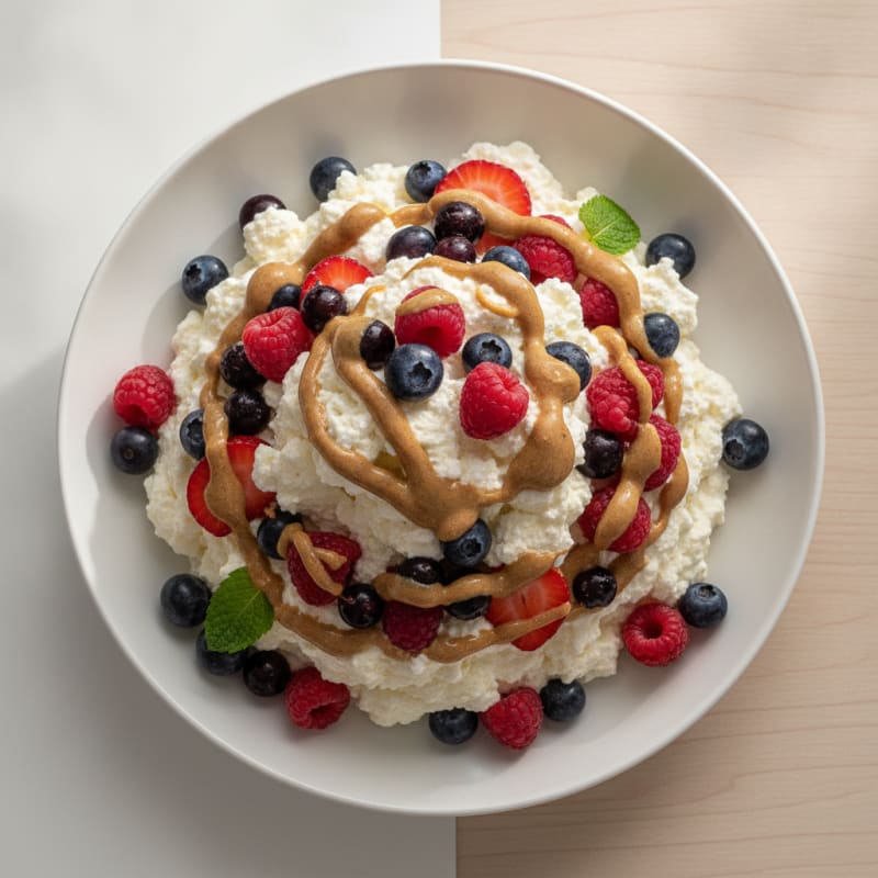 Silky Greek Yogurt Protein Mousse with Mixed Berries