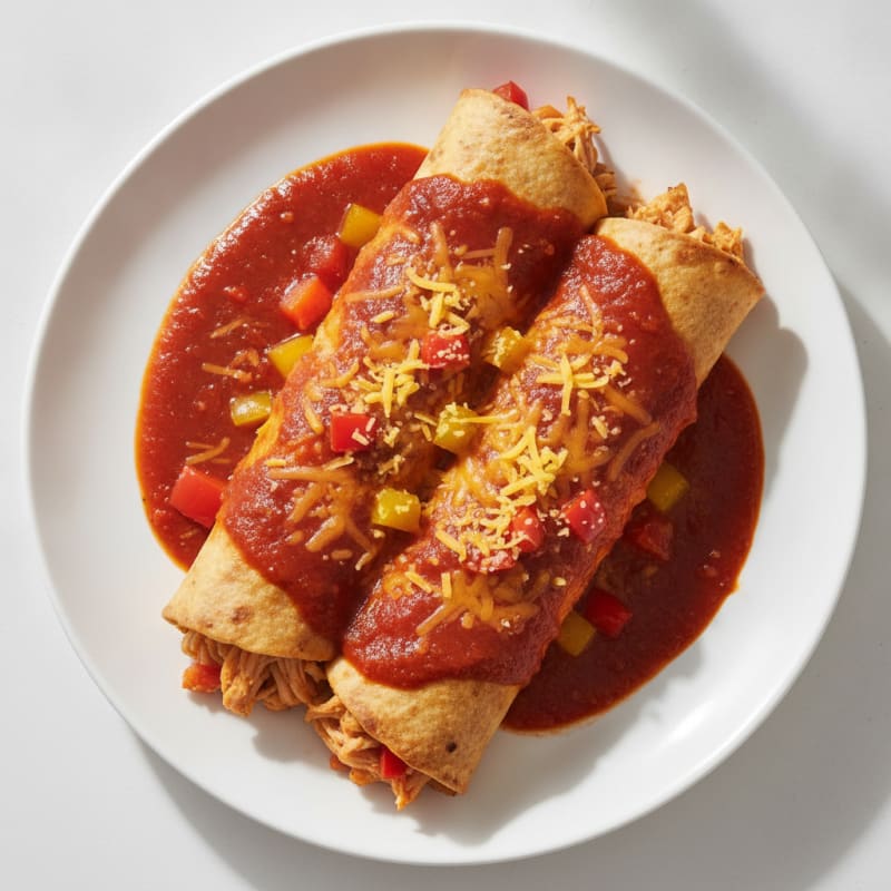 Chicken Enchiladas with Red Chili Sauce