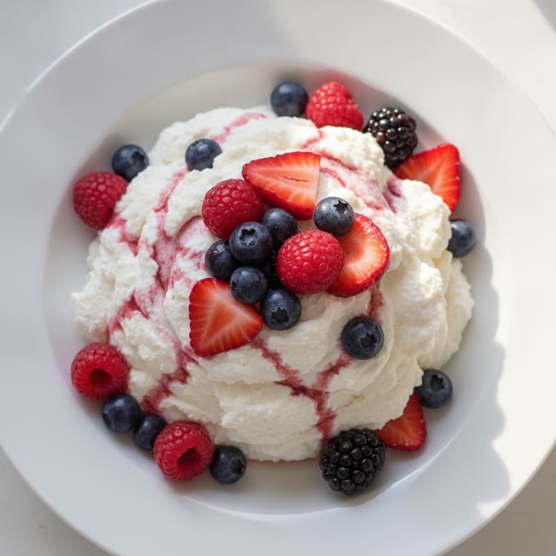 Creamy Greek Yogurt Protein Mousse with Mixed Berries