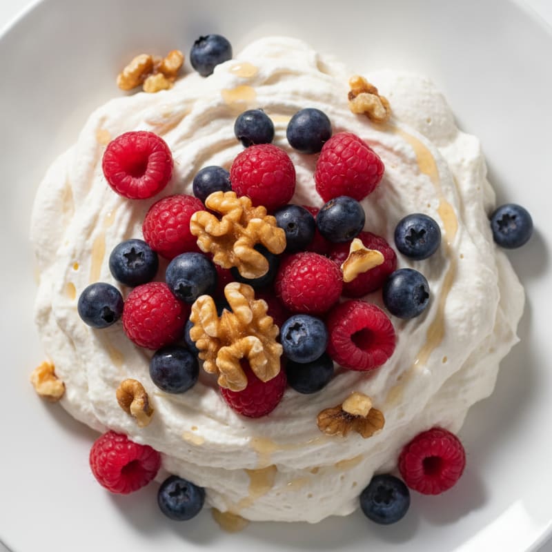 Silky Greek Yogurt Protein Mousse with Mixed Berries