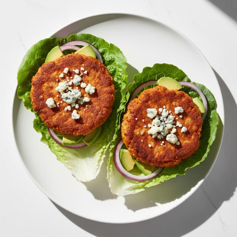 Crispy Buffalo Blue Cheese Burgers