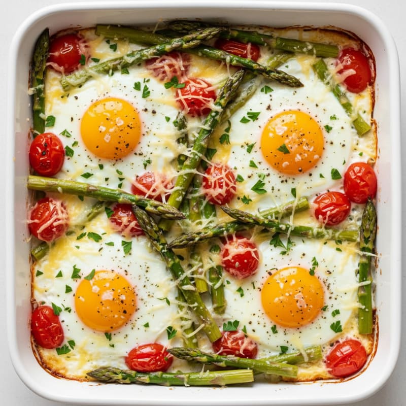 Sheet Pan Baked Eggs and Asparagus