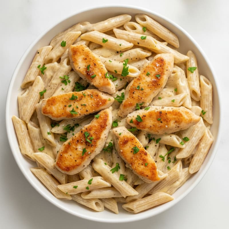 Garlic Parmesan Chicken Alfredo Pasta