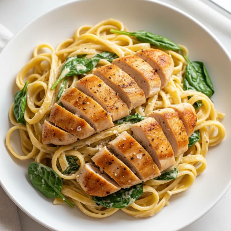 Creamy Garlic Parmesan Chicken Fettuccine