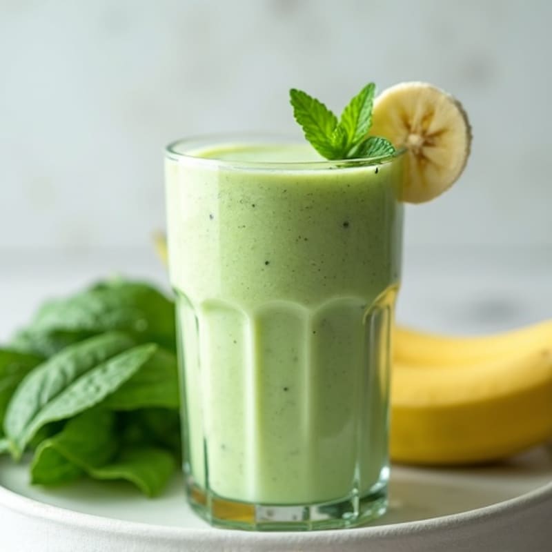 Creamy Vanilla-Mint Green Protein Smoothie