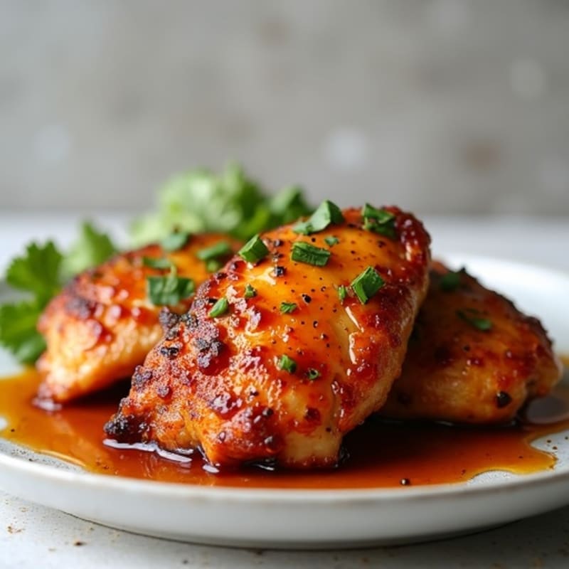 Crispy Honey Garlic Glazed Chicken Thighs