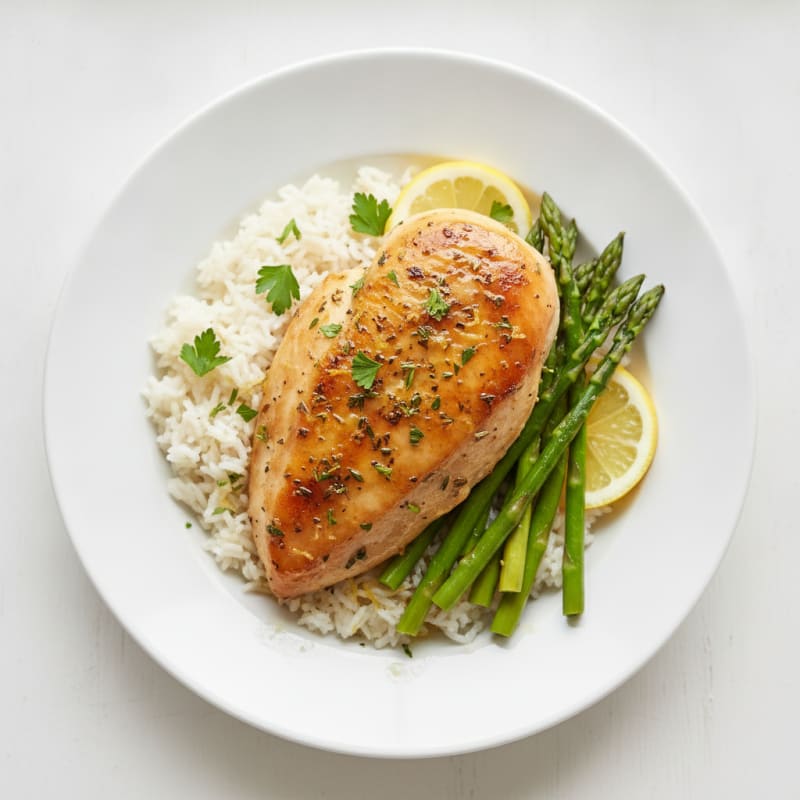 Lemon Herb Roasted Chicken with Rice