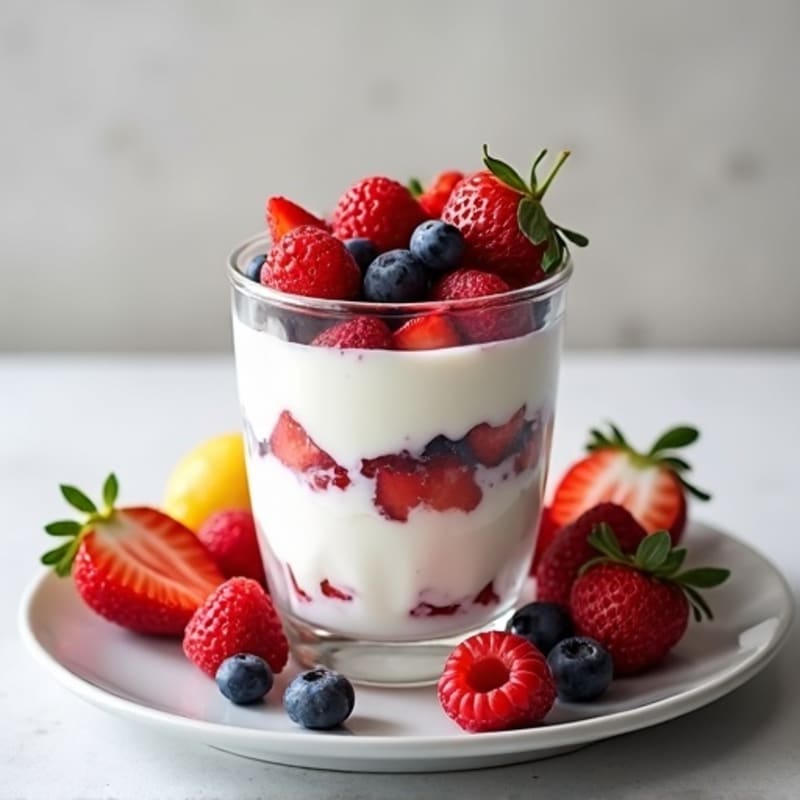 Greek Yogurt Protein Parfait with Mixed Berries