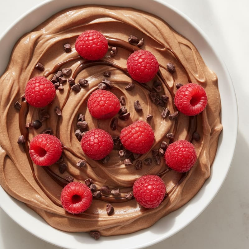 Silky Greek Yogurt with Chocolate Protein and Berries