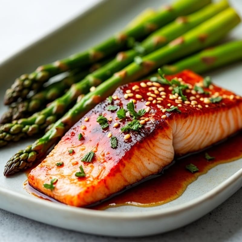 Sheet Pan Teriyaki Glazed Salmon and Asparagus