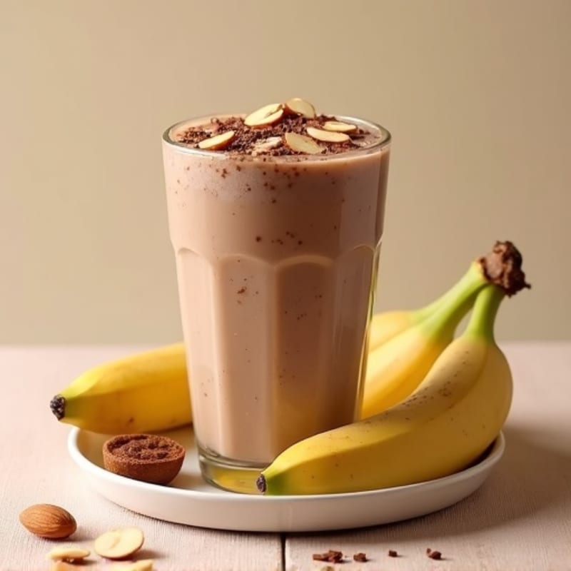 Creamy Chocolate Banana Smoothie with Crunchy Topping