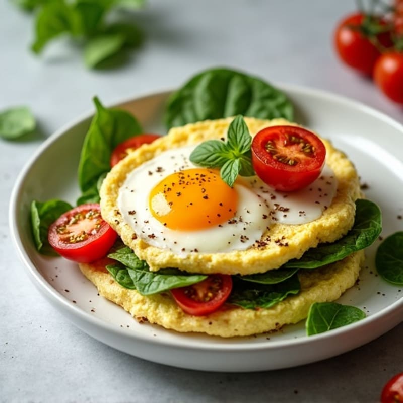 Fluffy Spinach Feta Egg White Omelet