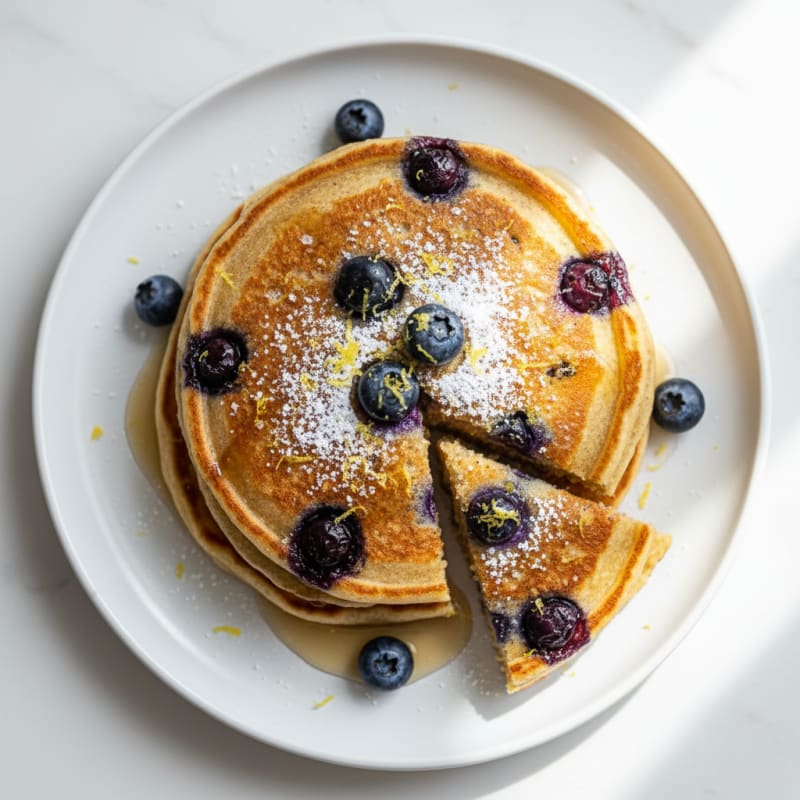 Blueberry Ricotta Pancakes with Lemon Zest