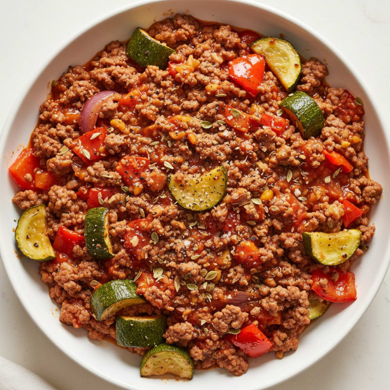 Savory Minced Beef with Roasted Vegetables