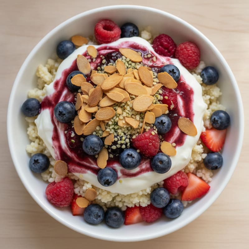 Silky Greek Yogurt Protein Parfait with Berries