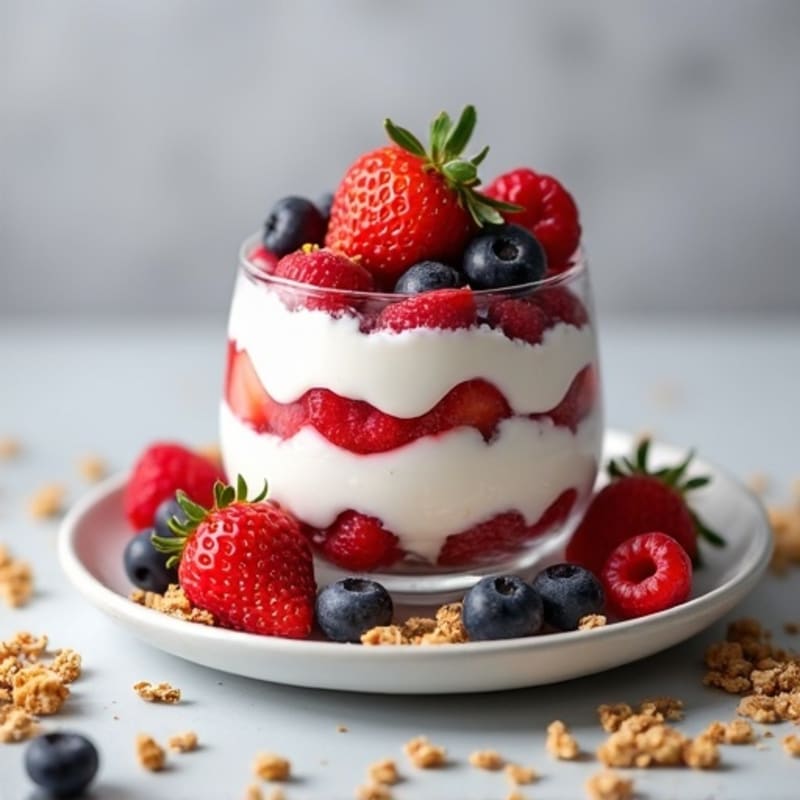 Greek Yogurt Protein Parfait with Mixed Berries