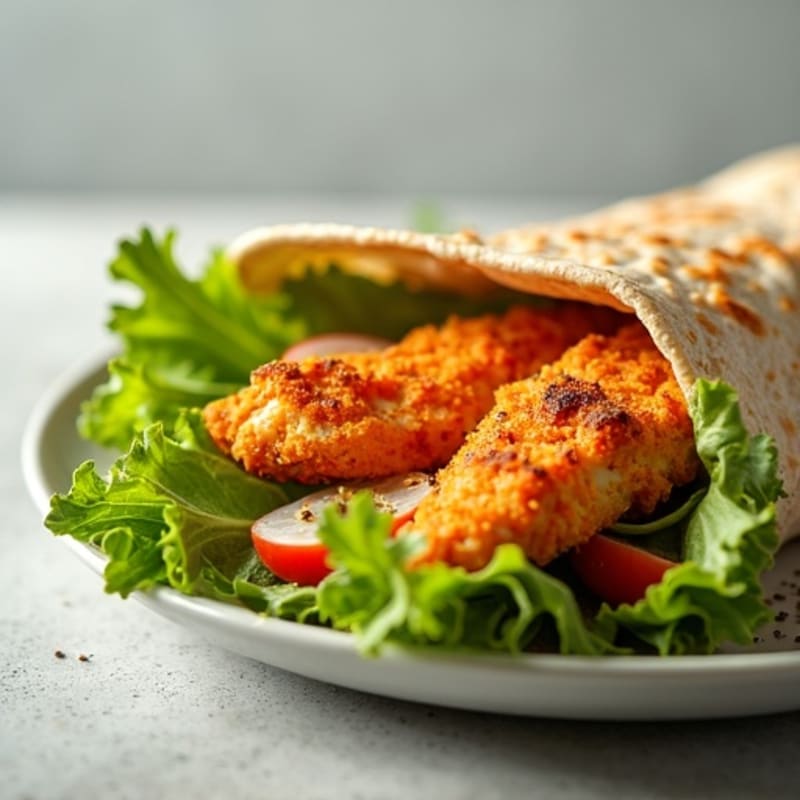 Healthy Crispy Buffalo Ranch Chicken Wrap
